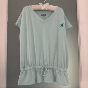 Hurley cloud slubbed dolman V-Neck Top -
Light Blue (Seafoam)